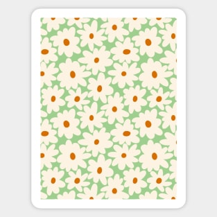 Bright boho flower pattern in pastel green Sticker